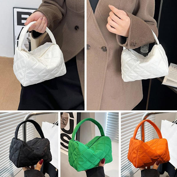 Quiltet mulepose Plaid håndtasker SORT black