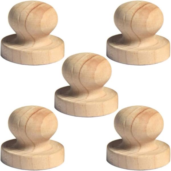 5 st Trästämpel Träknoppar Trästämpelhandtag