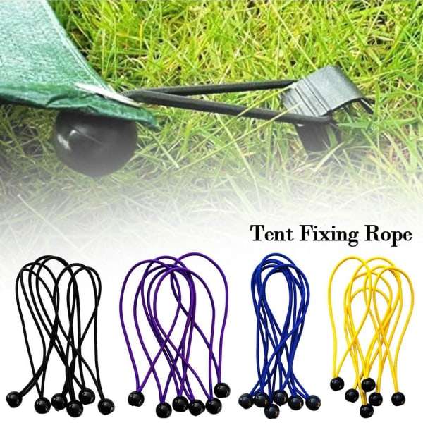 5 stk Elastisk rebbold Bungee ledning SORT Black