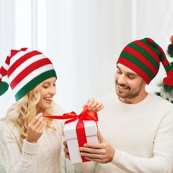 Julstickad mössa Randig stickad julmössa Vuxen-C Adult-C