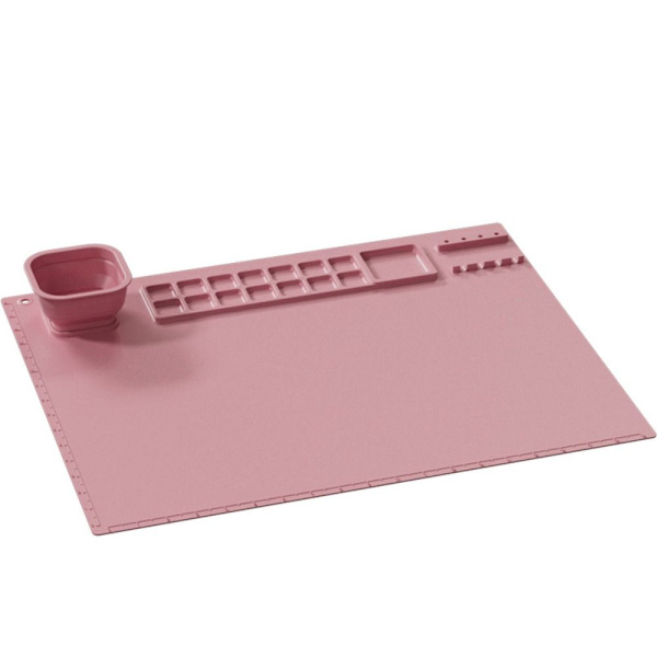 Silikon Håndverksmatte Håndverksmatte Med Rengjøringskopp ROSA pink