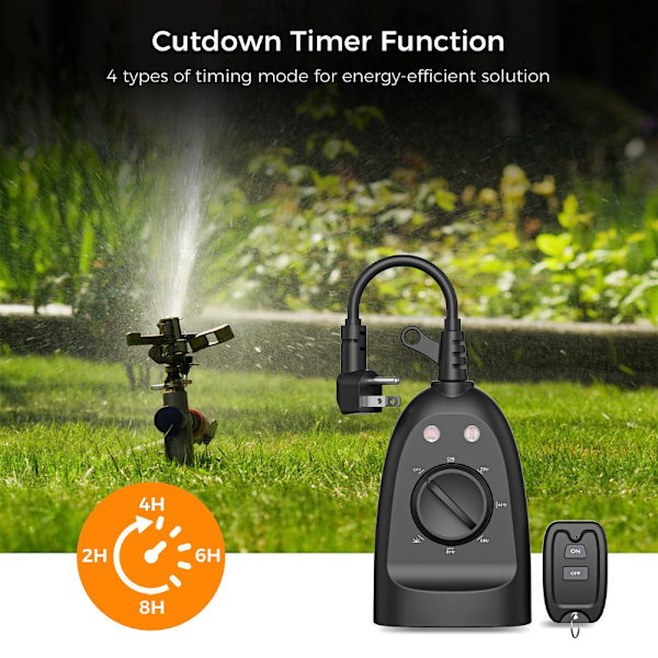 Outdoor Light Timer Plug 2 in 1 Outdoor Light Timer Wireless