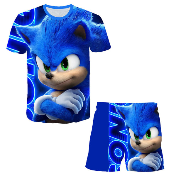 Sonic 3D Print barn sommar kortärmad T-shirt 150cm