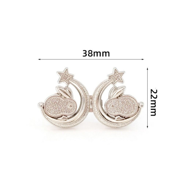 2 STK Byxa Midjestramknapp Pins SILVER KANIN KANIN silver Rabbit-Rabbit
