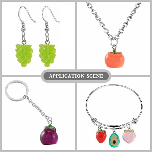 40 kpl 3D Resin Fruit Charms pieniä riipushelmiä