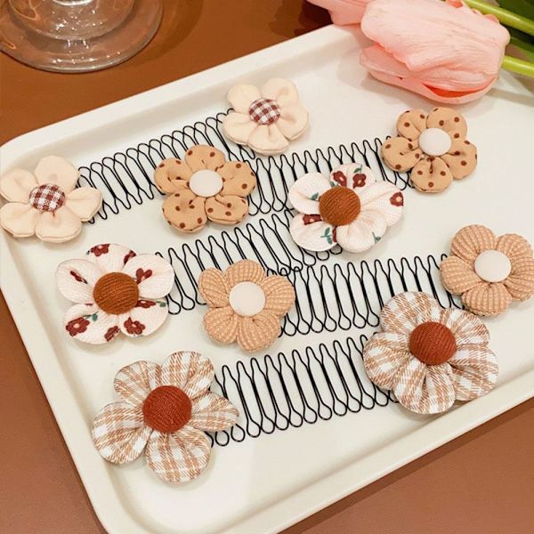 2kpl Invisible Broken Hair Comb Flower -hiusklipsi 3 3 3