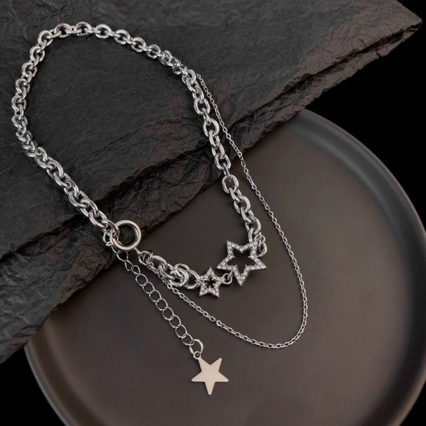 Shiny Chain Bow Halskjede STAR STAR star