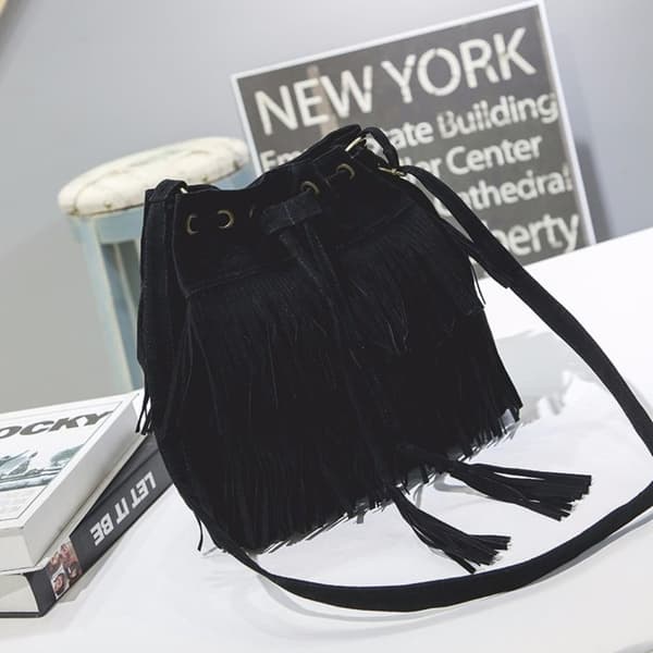 Crossbody Kukkaro Kangaskassi MUSTA Black