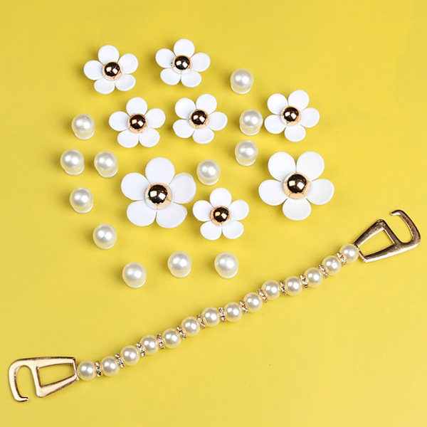 Pearl Flower Sko Spænde Sko Dekorationsclips B B B