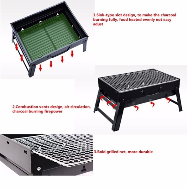 BBQ Grill Taitettava hiiligrilli 35X27X20CM 35x27x20cm