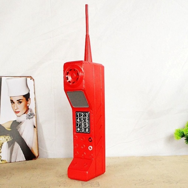 Mobil Brick Telefon Modell Brick Mobiltelefon Dekoration Hantverk RÖD Red