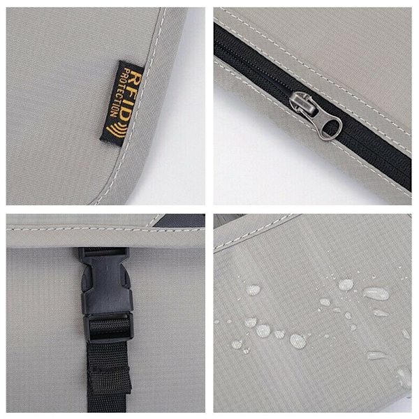 RFID-suojattu Passin Kotelo Laukku Lompakko TUMMANHARMAA dark gray