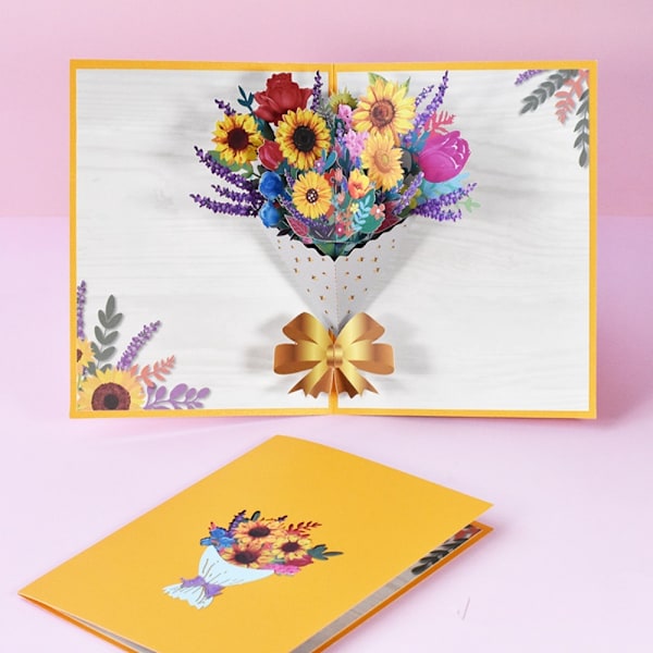 3D-bukettkort Blommahälsningskort C C C