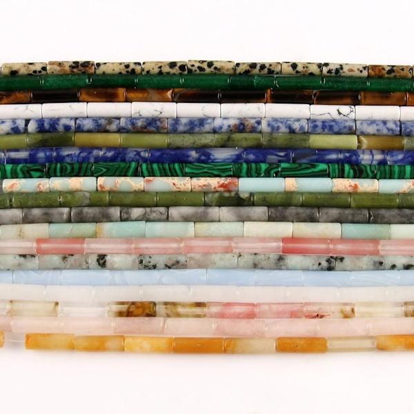13x4 mm Naturstenar Tube Bead Göra själv smycken 5 5 5