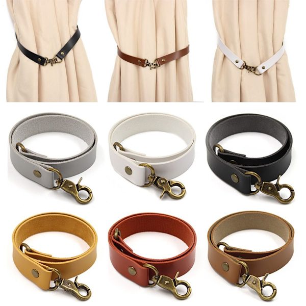 Gardinholder Rope Læder Tiebacks GUL yellow