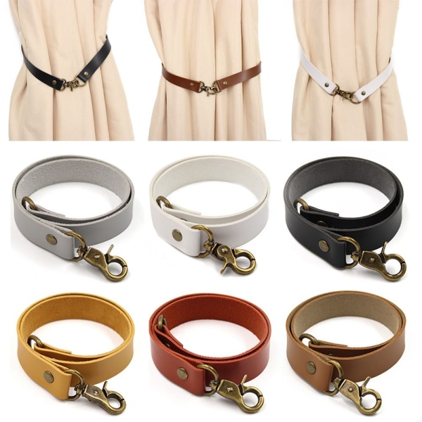Gardinholder Rope Læder Tiebacks HVID white