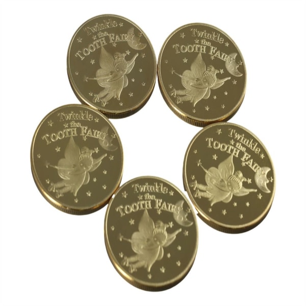 5 STK Gullmynter Samlemynter Ornament