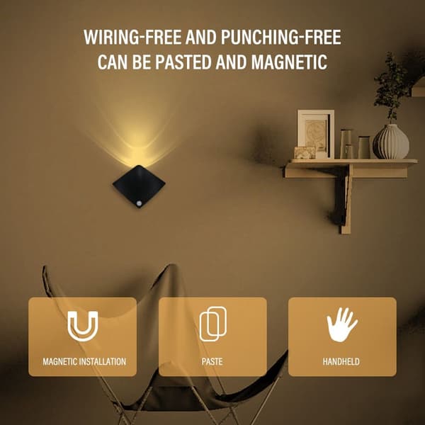 Devil Fish Intelligent Sensing Lamp Led Nattljus SVART VIT black white light-white light