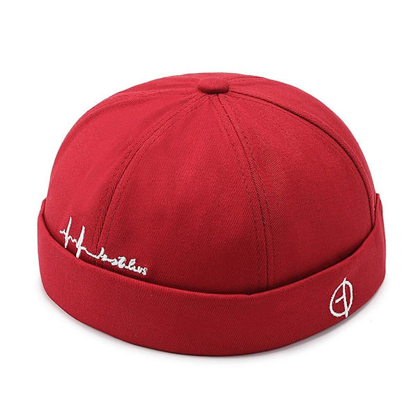 Bomull Docker Cap Beanie Hats RØD RED