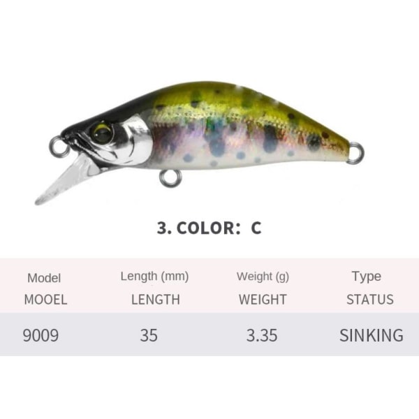 2st Mini Fishing Bait VIB sjunkande Lure C C C