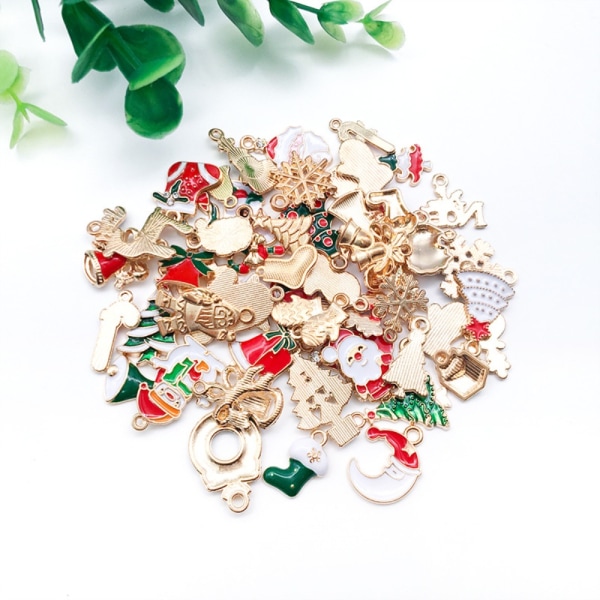 20-100 kpl Christmas Alloy Dripping Accessories Cartoon Resin 50pcs