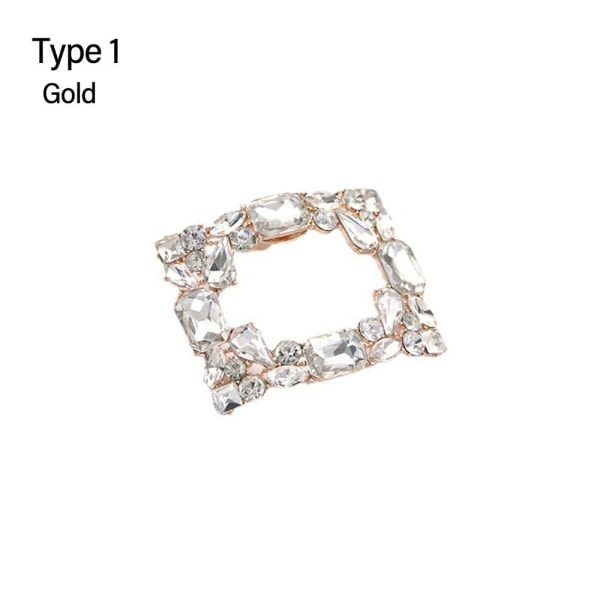 1 STK Bryllupssko Dekorationer Rhinestone Sko Clip GULD TYPE 1 gold type 1-type 1