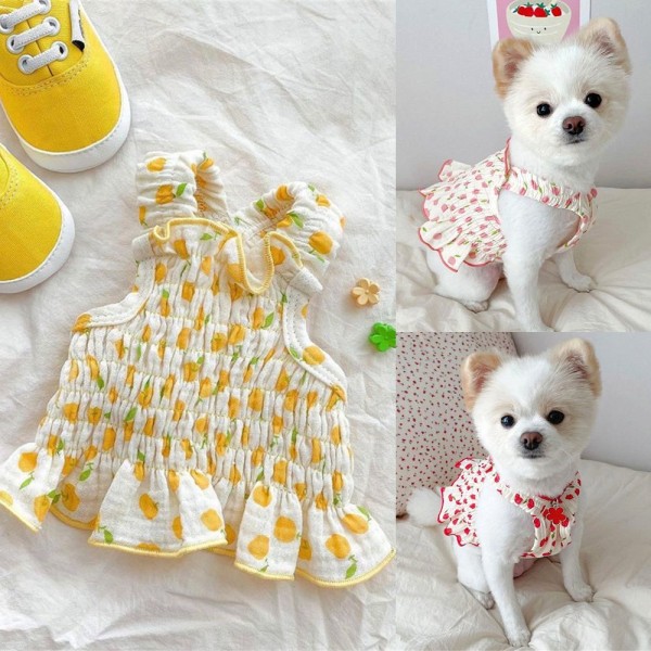 Pet Dog Sommarkläder Strawberry Dress RED S red S