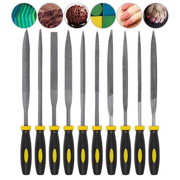 10 st/ Set Assorted Filer Sågfil 3*140MM 3*140MM 3*140mm