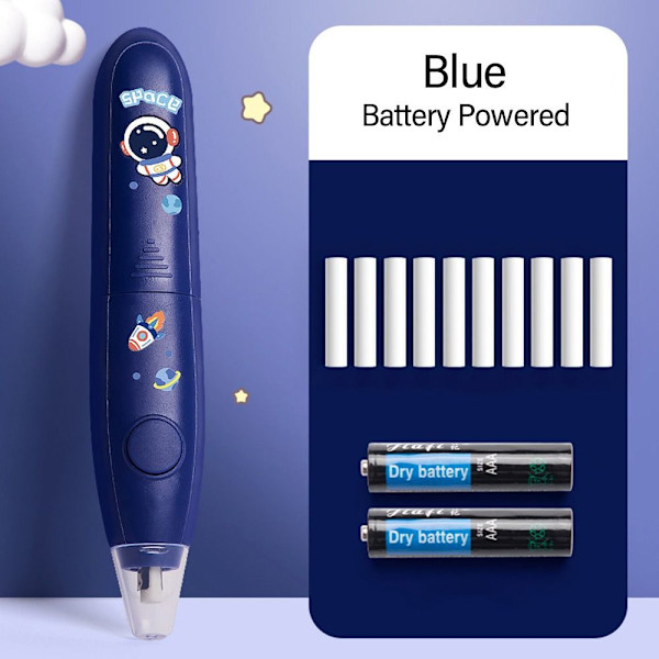 Elektrisk suddgummi Automatisk pennsuddgummi BLÅTT BATTERIDRÖD Blue Battery Powered-Battery Powered