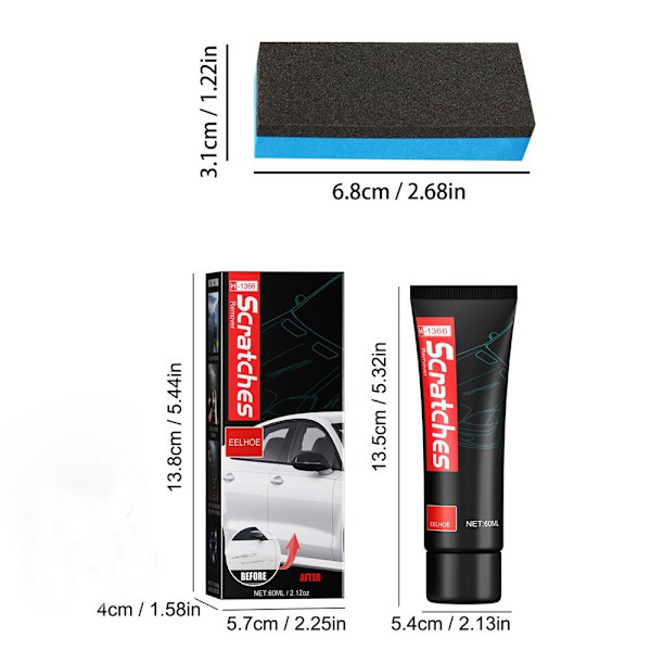 Bil Ridsefjernelsessæt Bil Ridsefjerner 60ML 60ML 60ml