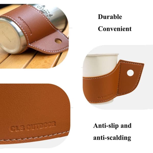 2ST Kaffemuggshållare Koppfodral LJUSBRUN light brown