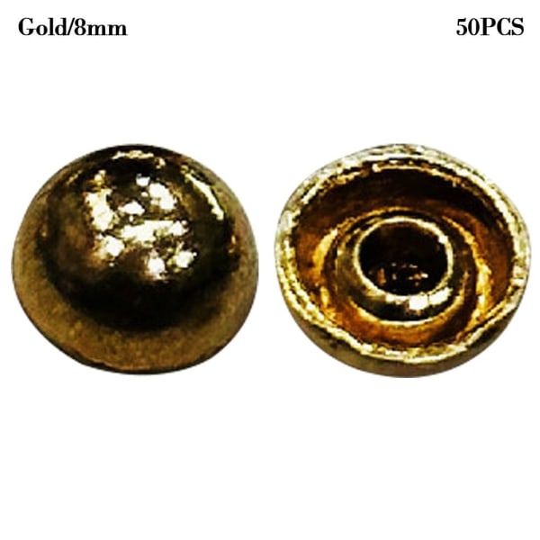 50stk Metallspenner Vesker Spenne GULL 8MM Gold 8mm