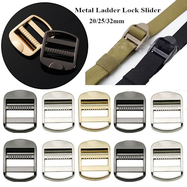 5 st Metall Stege Lås Slider Justera Spännen SVART 32MM Black 32mm