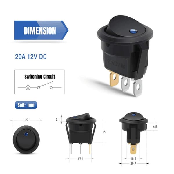 Punktomkopplarvippomkopplare BLÅ 10ST 10ST blue 10pcs-10pcs