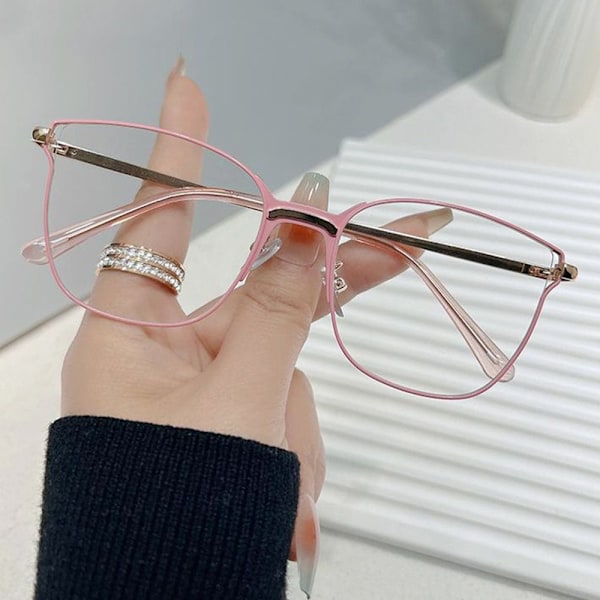 Anti-Blue Light Briller Runde Briller ROSA Pink