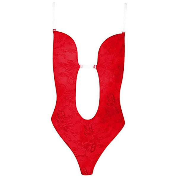 U Plunge backless alusvaatteet Invisible Push Up Bra RED S Red S
