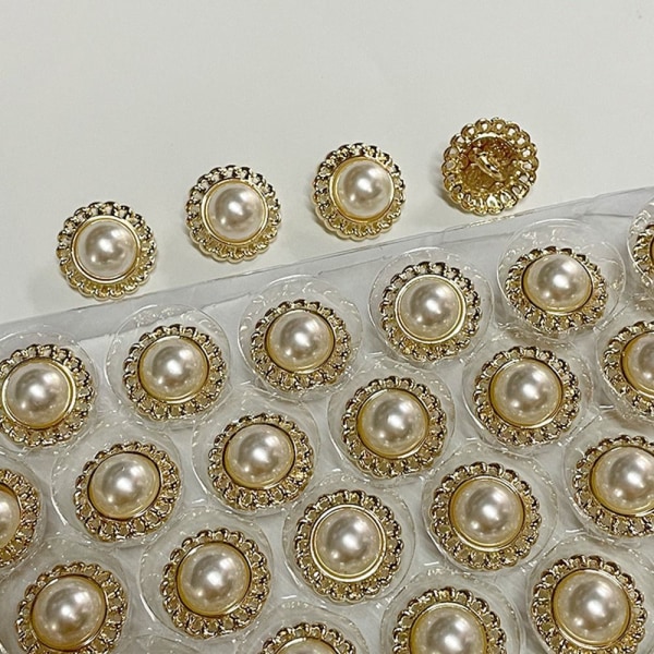 20st Metal Pearl Buttons Skjorta Buttons GULD 18MM20ST 20ST gold 18MM20pcs-20pcs