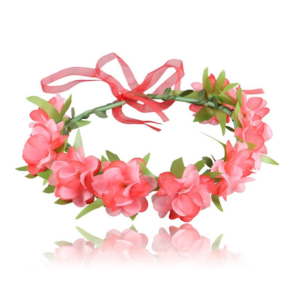 Brudens hårkranser Blomsterhårbånd ROSE RØDT rose red