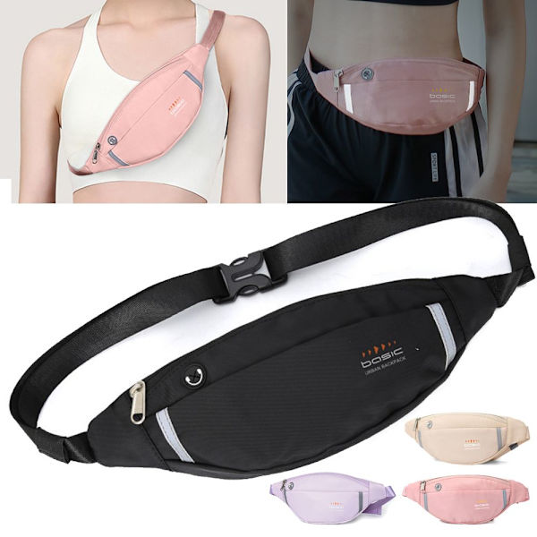 Moderiktiga Crossbody-bältesväskor för kvinnor Midjepaket black