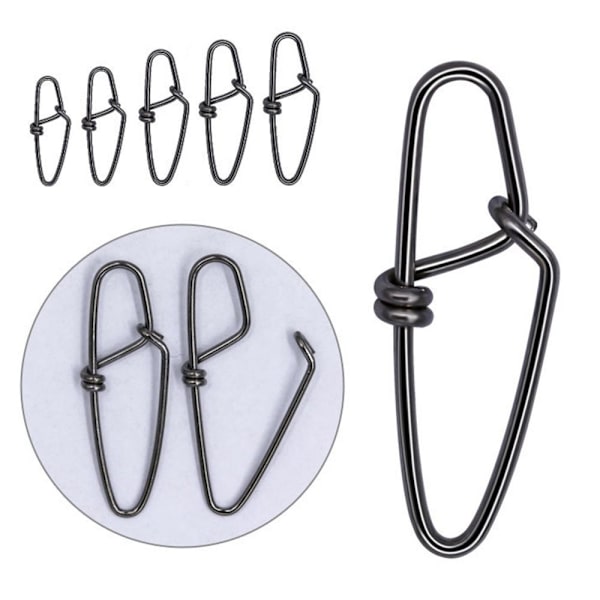 100 st Fishing Snap Connector med Pin Heavy Duty Ball 6 6 6