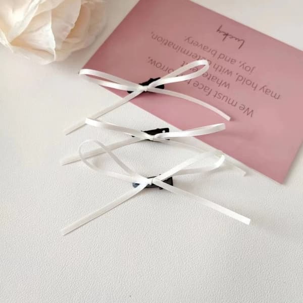 Bowknot Hårklämmor Rosett Hårnål VIT 2ST 2ST White 2pcs-2pcs