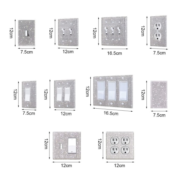 US Standard Switch Panel Sticker Rhinestones Socket Frame 04 04 04