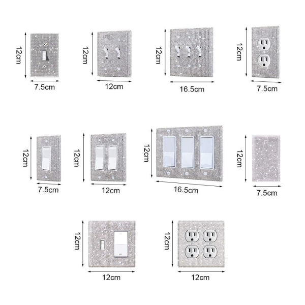 US Standard Switch Panel Sticker Rhinestones Socket Frame 05 05 05