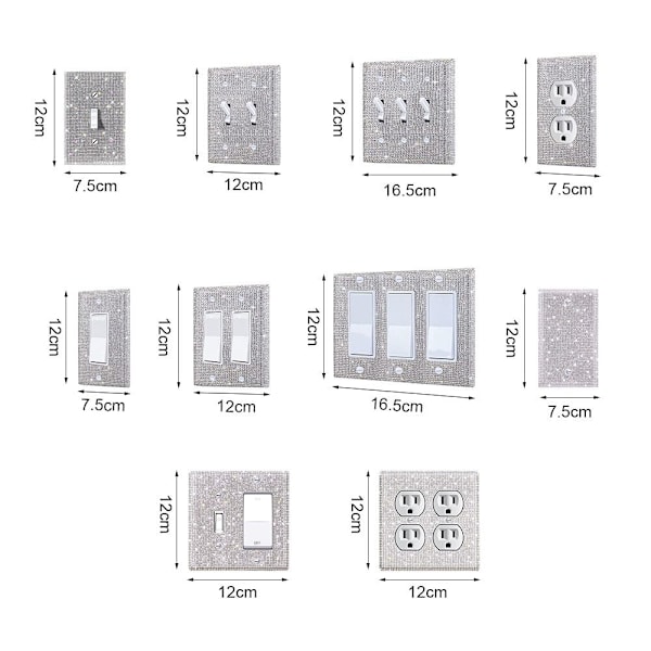 US Standard Switch Panel Sticker Rhinestones Socket Frame 05 05 05