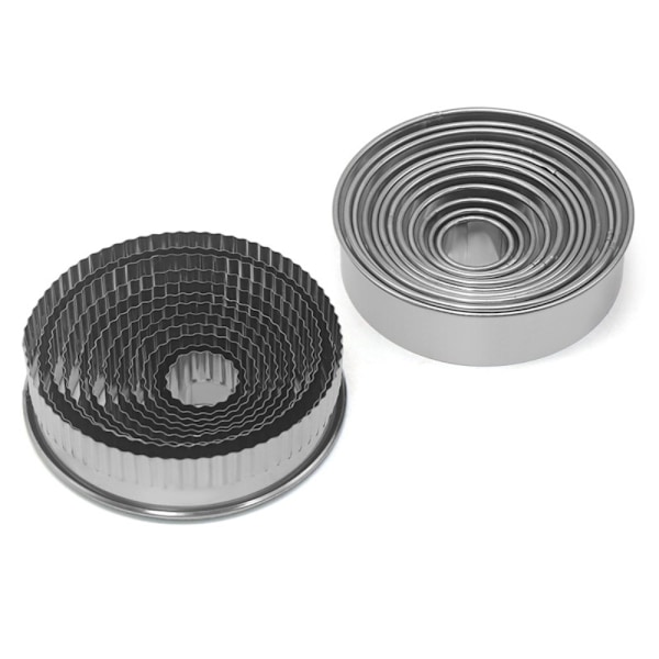 12 st Cookie Cutter Set Circular Biscuit Cutters Donut Ring