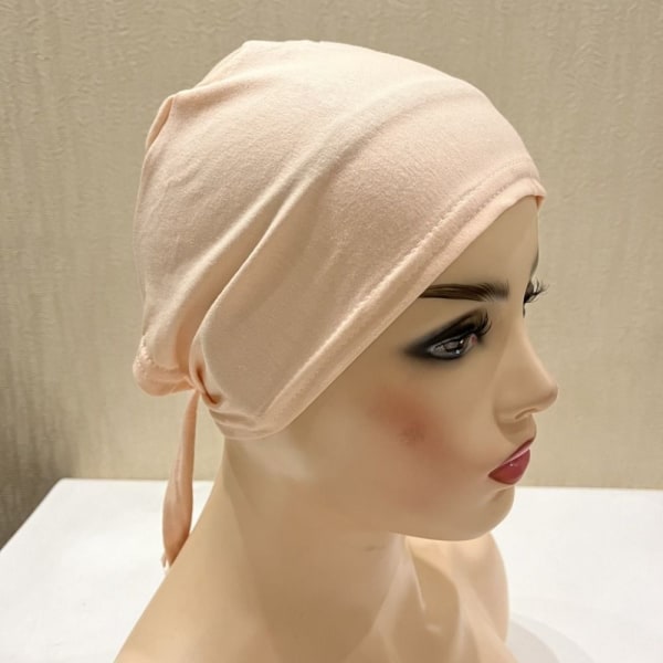 Kvinnor Under Scarf Hijab Bonnet Cap LJUSGRÅ Light grey