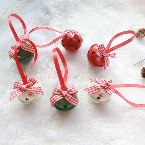 5ST Julgransklocka Xmas Dekorationer VIT VIT white