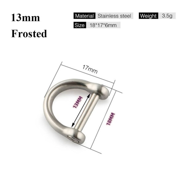 Solid karbinhake D Bow Staples 13MMFROSTED FROSTAD 13mmFrosted