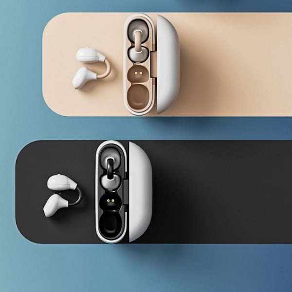 Trådløs øreklips Knogleledningshovedtelefoner HVID&SORT White&Black