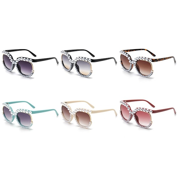 Pearl Sunglassesf eller Women's Party Briller GRØN-GRÅ Green-Gray